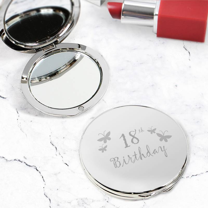 18th Butterfly Round Compact Mirror