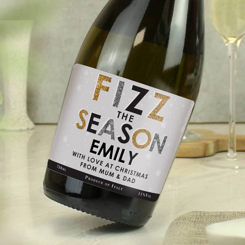 Personalised Fizz The Season Bottle of Prosecco